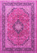 Machine Washable Persian Pink Traditional Rug, wshtr1087pnk