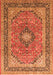 Serging Thickness of Machine Washable Persian Orange Traditional Area Rugs, wshtr1087org