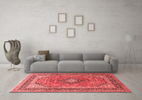 Machine Washable Persian Red Traditional Rug, wshtr1087red