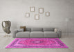 Machine Washable Persian Pink Traditional Rug in a Living Room, wshtr1087pnk