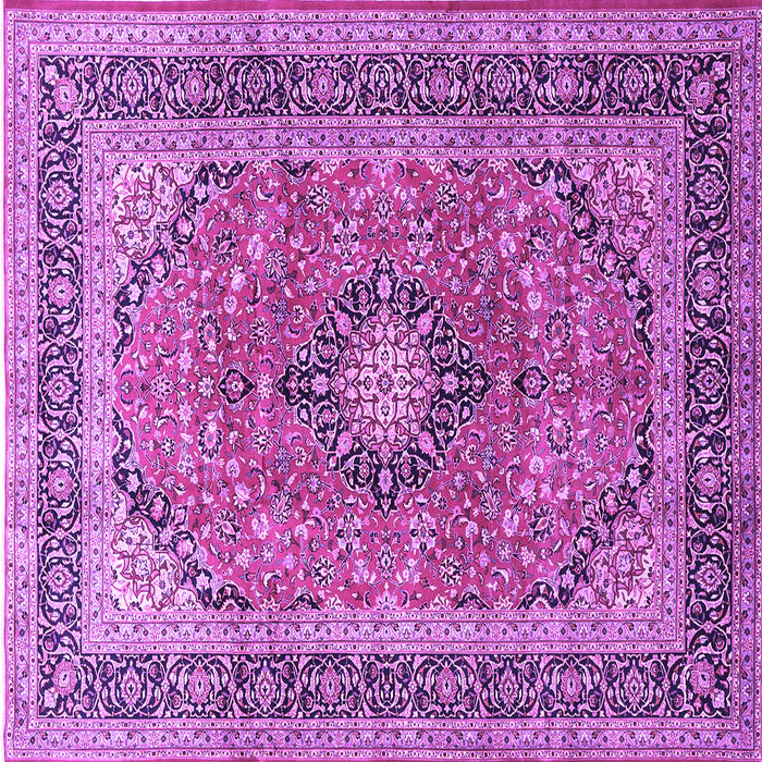 Square Machine Washable Persian Purple Traditional Area Rugs, wshtr1087pur