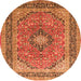 Machine Washable Persian Orange Traditional Area Rugs, wshtr1087org