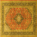 Square Persian Yellow Traditional Rug, tr1087yw
