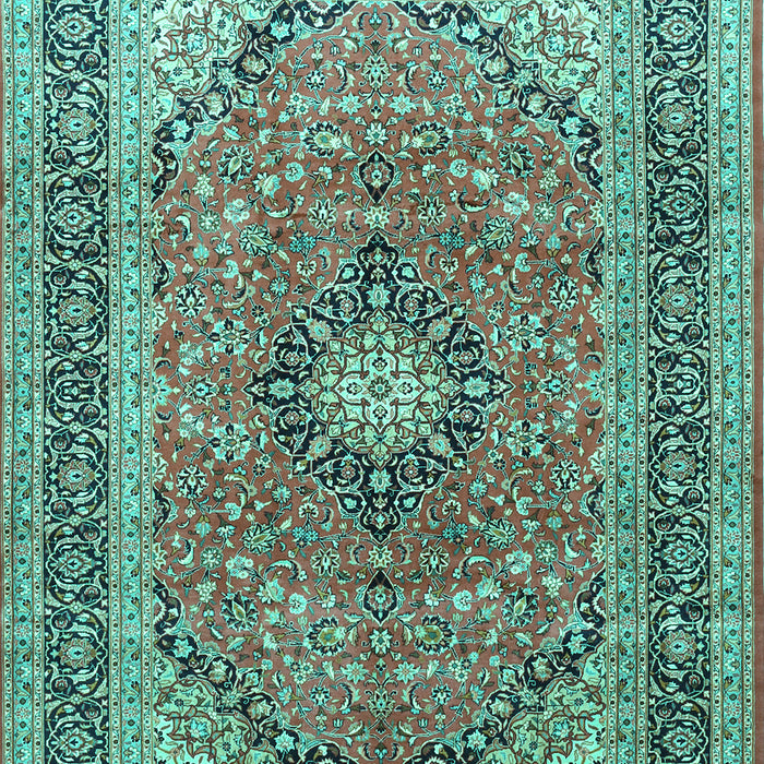 Machine Washable Persian Turquoise Traditional Area Rugs, wshtr1087turq