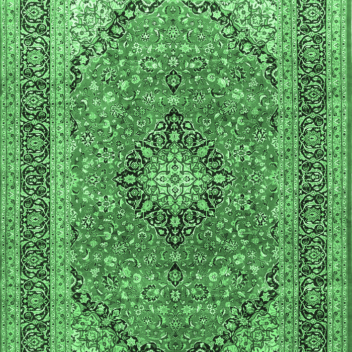 Machine Washable Persian Emerald Green Traditional Area Rugs, wshtr1087emgrn