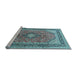 Sideview of Machine Washable Persian Light Blue Traditional Rug, wshtr1087lblu