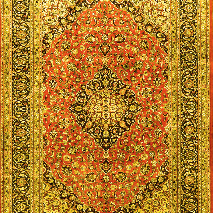 Machine Washable Persian Yellow Traditional Rug, wshtr1087yw