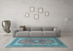 Machine Washable Persian Light Blue Traditional Rug in a Living Room, wshtr1087lblu