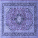 Square Persian Blue Traditional Rug, tr1087blu