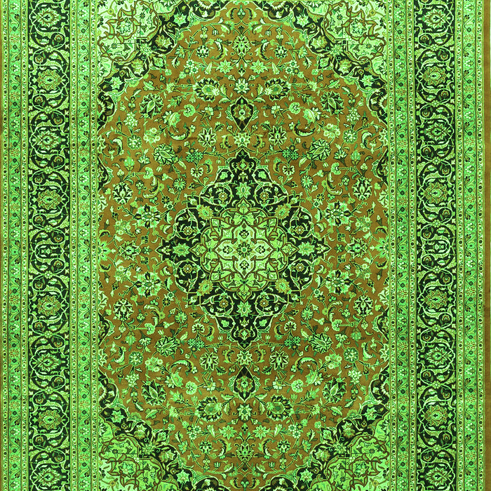 Serging Thickness of Machine Washable Persian Green Traditional Area Rugs, wshtr1087grn