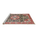 Sideview of Machine Washable Traditional Brown Rug, wshtr1088