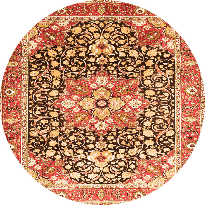 Machine Washable Persian Orange Traditional Area Rugs, wshtr1088org