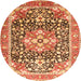 Machine Washable Persian Orange Traditional Area Rugs, wshtr1088org