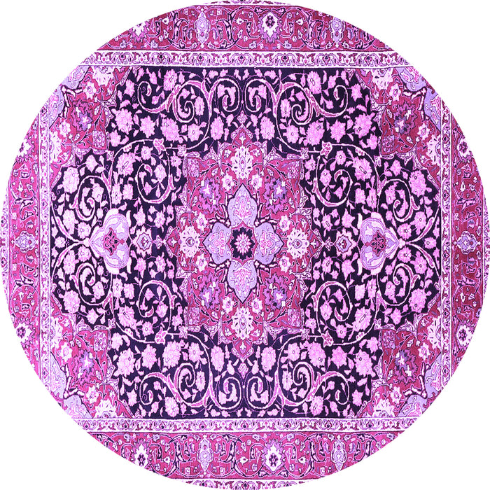 Round Persian Purple Traditional Rug, tr1088pur