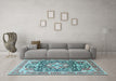 Machine Washable Persian Light Blue Traditional Rug in a Living Room, wshtr1088lblu