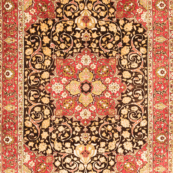 Serging Thickness of Machine Washable Persian Orange Traditional Area Rugs, wshtr1088org