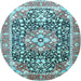 Round Persian Light Blue Traditional Rug, tr1088lblu