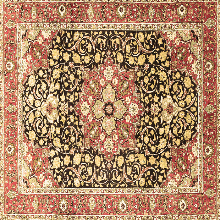 Square Machine Washable Persian Brown Traditional Rug, wshtr1088brn