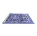 Sideview of Machine Washable Persian Blue Traditional Rug, wshtr1088blu