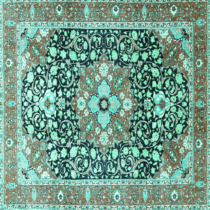 Square Persian Turquoise Traditional Rug, tr1088turq