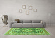 Machine Washable Persian Green Traditional Area Rugs in a Living Room,, wshtr1088grn