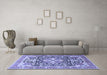 Machine Washable Persian Blue Traditional Rug in a Living Room, wshtr1088blu