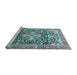 Sideview of Machine Washable Persian Light Blue Traditional Rug, wshtr1088lblu