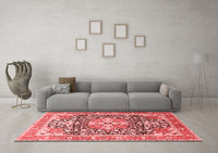 Machine Washable Persian Red Traditional Rug, wshtr1088red