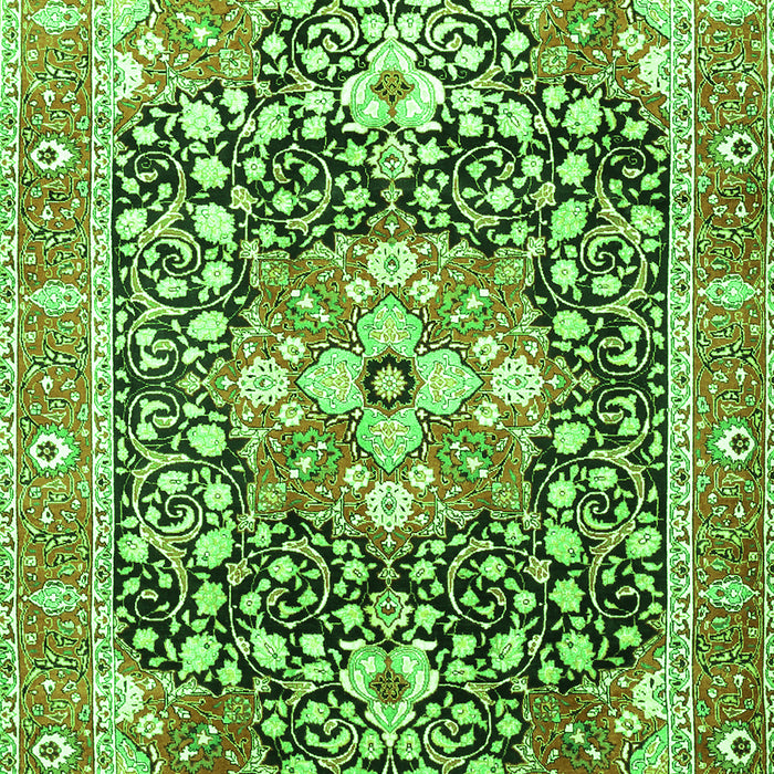 Serging Thickness of Machine Washable Persian Green Traditional Area Rugs, wshtr1088grn