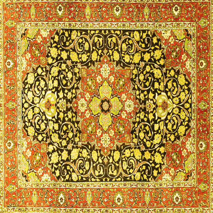 Square Persian Yellow Traditional Rug, tr1088yw