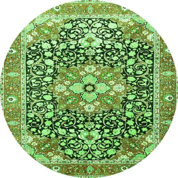 Machine Washable Persian Green Traditional Area Rugs, wshtr1088grn