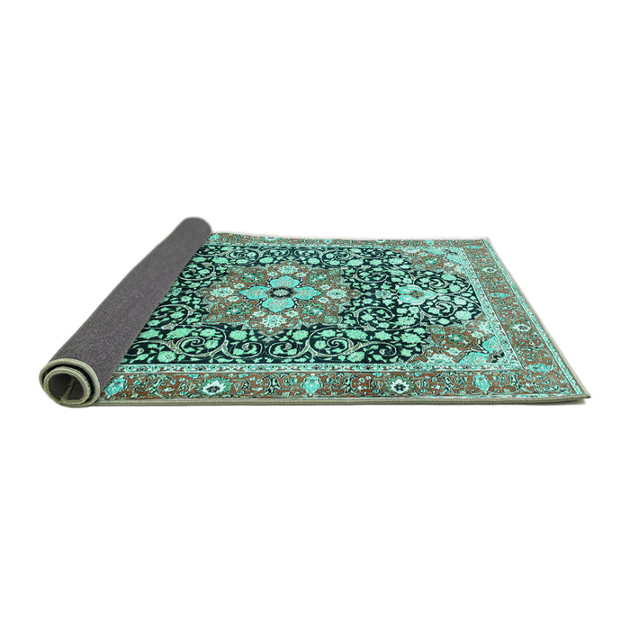 Sideview of Persian Turquoise Traditional Rug, tr1088turq