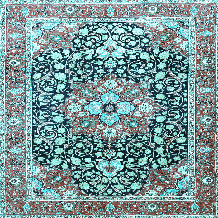 Square Machine Washable Persian Light Blue Traditional Rug, wshtr1088lblu