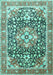 Machine Washable Persian Turquoise Traditional Area Rugs, wshtr1088turq