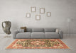 Machine Washable Persian Brown Traditional Rug in a Living Room,, wshtr1088brn