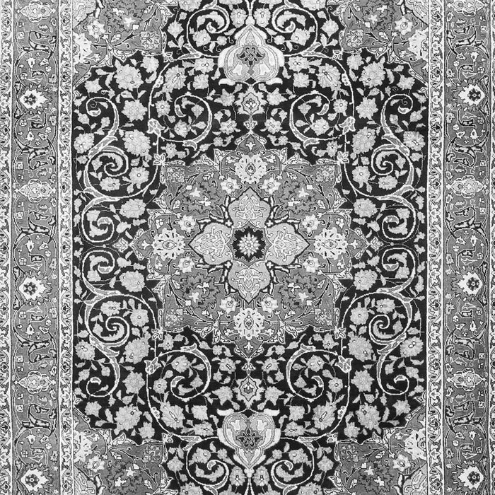 Serging Thickness of Machine Washable Persian Gray Traditional Rug, wshtr1088gry