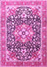 Machine Washable Persian Pink Traditional Rug, wshtr1088pnk
