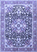 Machine Washable Persian Blue Traditional Rug, wshtr1088blu