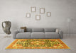 Machine Washable Persian Yellow Traditional Rug in a Living Room, wshtr1088yw