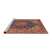 Sideview of Machine Washable Traditional Fire Brick Red Rug, wshtr1089