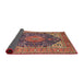 Sideview of Traditional Fire Brick Red Medallion Rug, tr1089