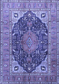 Medallion Blue Traditional Rug, tr1089blu