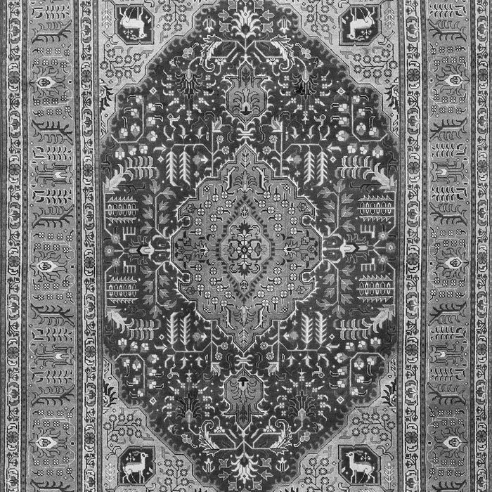 Serging Thickness of Machine Washable Medallion Gray Traditional Rug, wshtr1089gry