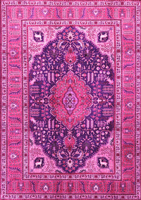 Medallion Pink Traditional Rug, tr1089pnk