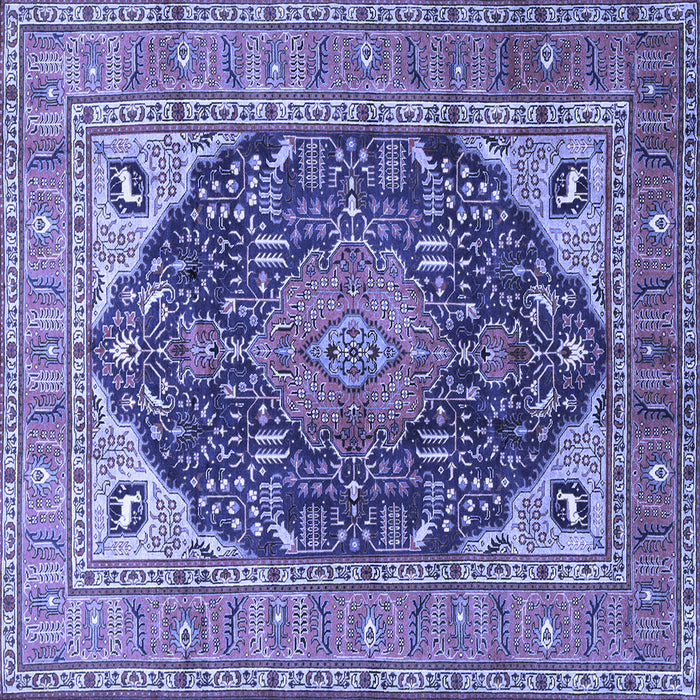 Square Medallion Blue Traditional Rug, tr1089blu