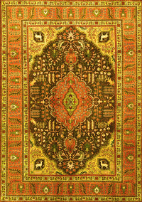 Medallion Yellow Traditional Rug, tr1089yw