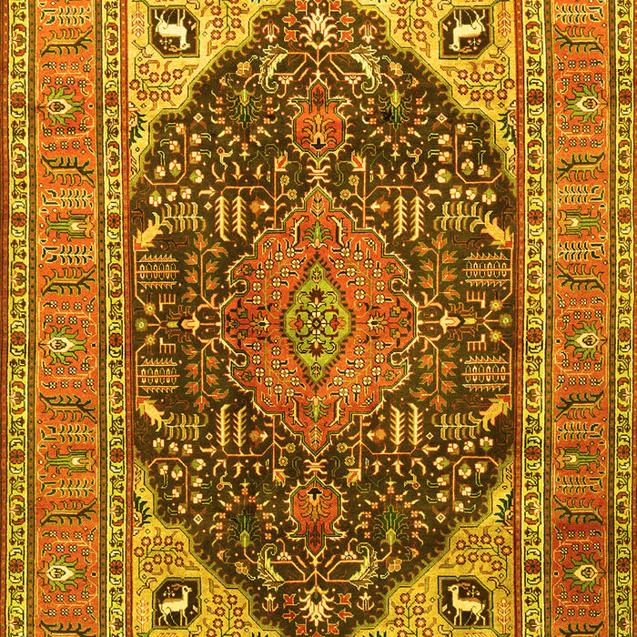 Medallion Yellow Traditional Rug, tr1089yw