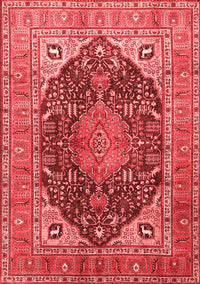 Medallion Red Traditional Rug, tr1089red