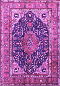 Medallion Purple Traditional Rug, tr1089pur