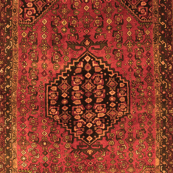 Serging Thickness of Machine Washable Persian Orange Traditional Area Rugs, wshtr108org